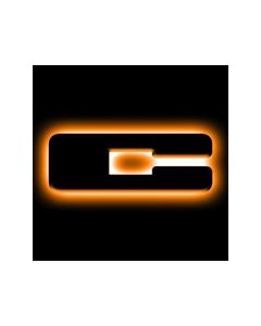 Universal LED Letter Badges - Matte Black, Amber LED