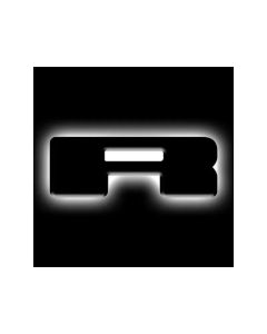 LED Letter Badges - Matte Black with White Illumination