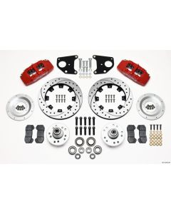 Wilwood Dynapro 6 Front Hub Kit 12.19in Drilled Red 62-72 CDP B & E Body-Drum - 140-10740-DR