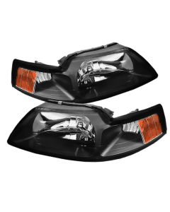xTune Ford Mustang 99-04 OEM Amber Headlights Black HD-JH-FM99-AM-BK - 5064349