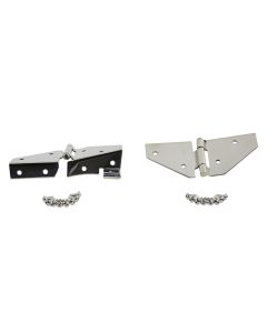 Kentrol 76-95 Jeep CJ/Wrangler YJ Windshield Hinge No Mirror Holes Pair - Polished Silver - 30427