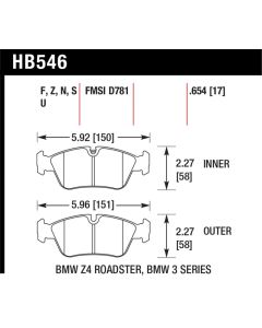 Hawk DTC-70 Brake Pads 98-02 BMW Z3/03-08 BMW Z4 - HB546U.654