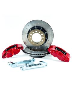 Alcon 2007+ Jeep JK w/ 5x5.5in Hub 355x22mm Rotor 4-Piston Calipers Rear Brake Upgrade Kit - Red - BKR5059D16