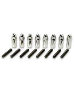 Moroso Chevrolet Small Block (w/1/2in-20 Hold Downs) Valve Cover Acorn Nuts - Chrome - Set of 8 - 68561