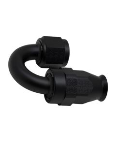 DeatschWerks 8AN Female Swivel 180-Degree Hose End PTFE (Incl Olive Insert) - Anodized Matte Black - 6-02-0857-B