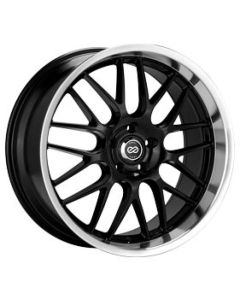 Enkei Lusso 18x7.5 42mm Offset 5x110 Bolt Pattern 72.6 Bore Dia Black w/ Machined Lip Wheel - 469-875-5142BK