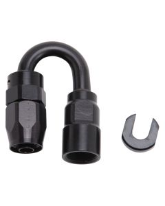 Russell Performance 5/16in SAE Quick Disc Female to -6 Hose Black 180 Degree Hose End - 611283
