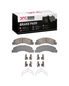 DFC 99-05 Ford F-250 2WD (Super Duty) Front 5000 Advanced Semi Metallic Brake Pads and Hardware Kit - 1551-0756-01