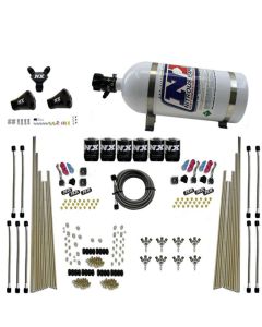 Nitrous Express 8 Cyl Triple-D Dry Direct Port 3 Stage Dry 6 Solenoids Nitrous Kit w/10lb Bottle - 80020-10