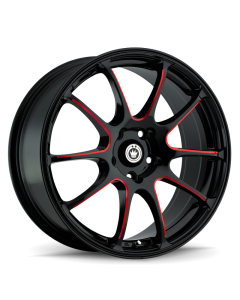 Konig Illusion 17x7 5x114.3 ET40 Black/Ball Cut Red - IL7751440R