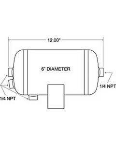 Firestone Air Tank 1 Gallon 6in. x 12in. L (4) 1/4in. NPT Ports 150 PSI Max - Black (WR17609244) - 9244