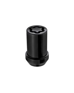 McGard Wheel Lock Nut Set - 4pk. (Tuner / Cone Seat) M12X1.5 / 13/16 Hex / 1.24in. Length - Black - 25357