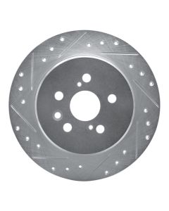 R1 90-93 Toyota Celica Rear Left Drilled & Slotted Silver Brake Rotor - 631-76046L