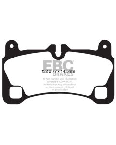 EBC 08-09 Volkswagen Touareg 3.6 (2 holes at bottom of backplate) Redstuff Rear Brake Pads - DP31836C