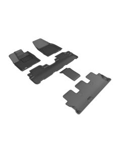 3D MAXpider 14-19 Toyota Highlander w/ Bucket 2nd Row Kagu Floormat Set (R1, R2, R3) - Black - L1TY18201509