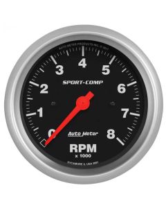 AutoMeter GAUGE TACHOMETER 3 3/8in. 8K RPM IN-DASH SPORT-COMP- AUTO-3991
