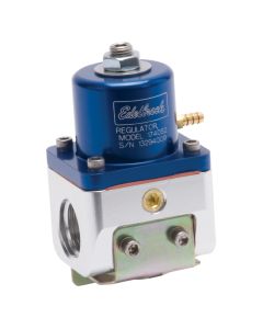 Edelbrock Fuel Pressure Regulator Carbureted 180 GPH 5-10 PSI -10 In/Out -6 Return Blue/Clear - 174052