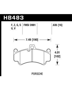 Hawk Porsche GT3 DTC-60 Street Front Brake Pads - HB483G.635