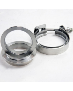 Granatelli 4.0in Mild Steel Mating Male to Female Flanges w/V-Band Clamp - 308540-1M