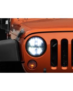 Raxiom 97-18 Jeep Wrangler TJ/JK Axial Series LED Headlights- Black Housing (Clear Lens) - J108039