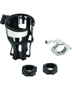 Universal Chrome Drink Holder with Bar Mount - Kuryakyn