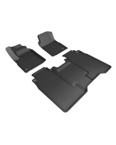 3D MAXpider 2024+ Chevrolet Silverado EV Crew Cab Kagu 1st & 2nd Row Floormats - Black - L1CH11301509