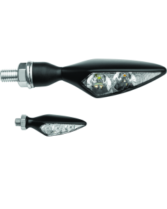 Kuryakyn Rhombus S Front Left Light - Amber Satin Black