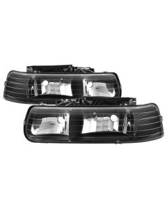 xTune Chevy Tahoe 00-06 Amber Crystal Headlights Black HD-JH-CSIL99-BK - 5064240