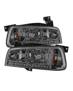 xTune Dodge Charger 06-10 1Pc LED Crystal Headlights Smoke HD-ON-DCH05-1PC-LED-SM - 5017642