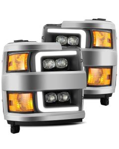 AlphaRex 15-18 Chevy 2500HD NOVA LED Proj Headlights Plank Style Black w/Activ Light/Seq Signal/DRL - 880227