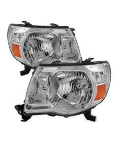 xTune Toyota Tacoma 05-11 Amber Crystal Headlights Chrome HD-JH-TT05-AM-C - 5073891