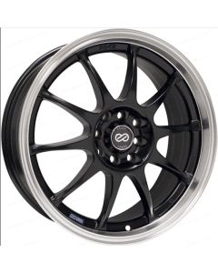Enkei J10 16x7 5x112/114.3 38mm Offset 72.62mm Bore Dia Black w/ Machined Lip Wheel - 409-670-26BK