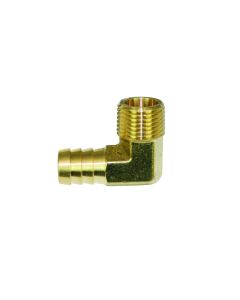 Moroso 90 Degree Fitting - 1/2in NPT to 5/8in Barbed - Brass - Single - 22736