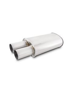 Vibrant Streetpower Oval Muffler w/3.00in Round Straight Cut Tip (2.50in Inlet) - 1094