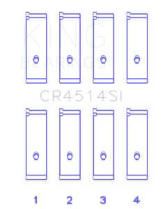 King Engine Bearings Toyota 1Azfe/2Azfe (Size +0.50mm) Connecting Rod Bearing Set - CR4514SI0.5
