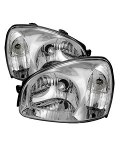 xTune Hyundai Santa Fe 2003-2006 Crystal Headlights Chrome HD-JH-HYSA03-C - 9024832