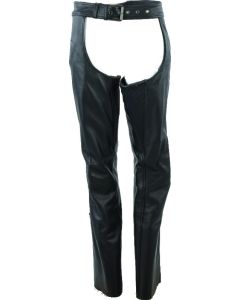 Women's Black Leather Chaps - Small | Kuryakyn by River Road