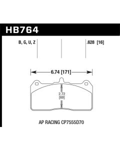 Hawk AP Racing Caliper w/ 36mm Rotor HPS 5.0 Performance Street Brake Pads - HB764B.628