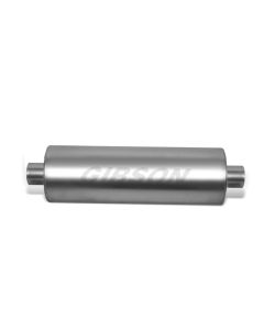 Gibson SFT Superflow Center/Center Round Muffler - 8x24in/3.5in Inlet/3.5in Outlet - Stainless - 788707S