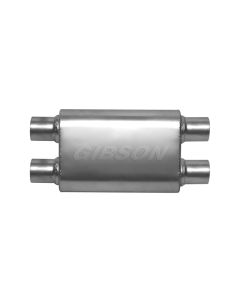 Gibson MWA Superflow Dual/Dual Oval Muffler - 4x9x14in/2.5in Inlet/2.5in Outlet - Stainless - BM0111