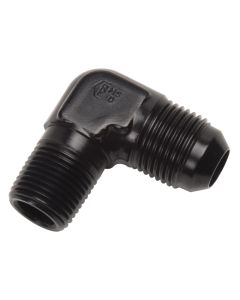 Russell Performance -6 AN to 3/8in NPT 90 Degree Flare to Pipe Adapter (Black) - 660843