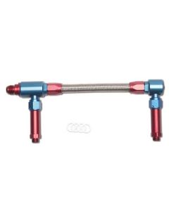 Russell Performance -8 AN to -8 AN ProFlex King Demon Carb Dual Inlet Carb Kit (Red/Blue) - 641360