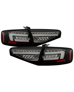 Spyder 13-16 Audi A4 4DR LED Tail Lights LED Clear Reverse Lights - Black ALT-YD-AA413-SEQ-BK - 5087171
