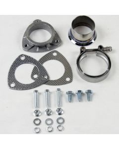 Granatelli 2.5in V-Band to Straight Connection Cutout w/Gaskets (3-Bolt) - 307525-3