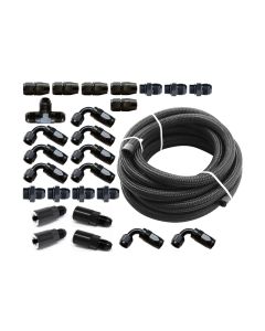 Torque Solution Braided Fuel Line Kit for -6 Aeromotive FPR & Flex Fuel Kit - 02-14 Subaru WRX - TS-SU-6FLK-AM-FF