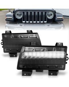 Anzo USA LED Side Markers Chrome Housing Smoke Lens w/ Seq. Signal Low Config Jeep Wrangler 2018-202