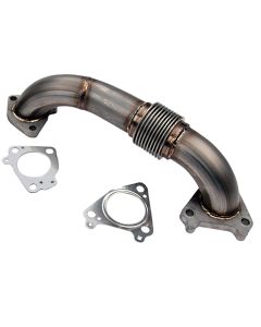 Wehrli 01-04 Chevrolet 6.6L Duramax LB7 2in Stainless Passenger Side Up Pipe w/Gaskets (Twin Turbo) - WCF100648