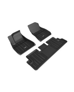 3D MAXpider 2020-2022 Tesla Model 3 Elitect 1st & 2nd Row Floormats - Black - E1TL02601809