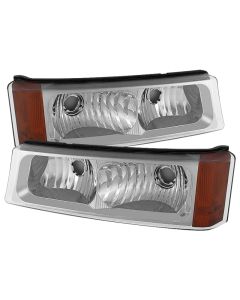 xTune Chevy Silverado 03-06 Bumper Lights Amber Reflector Chrome CBL-JH-CSIL03-AM-E - 5079299