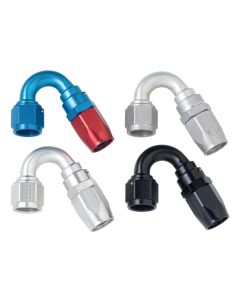 Fragola -4AN x 150 Degree Power Flow Hose End - Black - 115004-BL